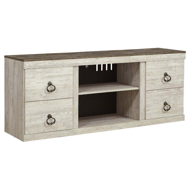  Signature Design by Ashley Willowton EW0267-268 Large TV Stand with Fireplace Option IMAGE 1
