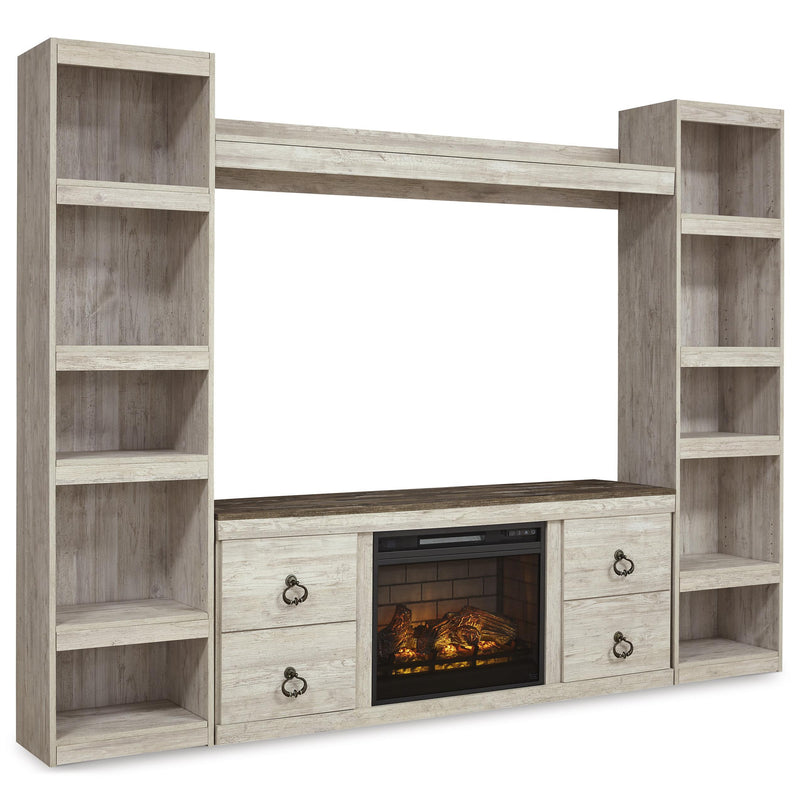  Signature Design by Ashley Willowton EW0267W9 4 pc Entertainment Center with Electric Fireplace IMAGE 1