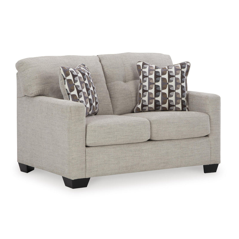  Manufacturer Color_Pebble -- Signature Design by Ashley Mahoney Stationary Fabric Loveseat IMAGE 1