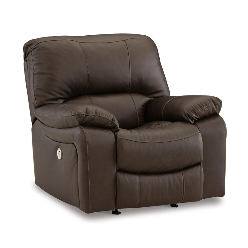  Manufacturer Color_Dark Brown -- Signature Design by Ashley Leesworth Power Rocker Leather Match Recliner IMAGE 1