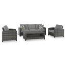  Signature Design by Ashley Oasis Court P335-081 Sofa/Chairs/Table Set IMAGE 1
