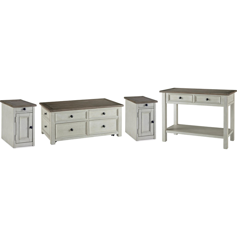  Signature Design by Ashley Bolanburg T637T4 Coffee Table and 2 Chairside End Tables with Console IMAGE 1
