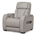  Manufacturer Color_Gray -- Signature Design by Ashley Boyington Power Leather Match Recliner IMAGE 1