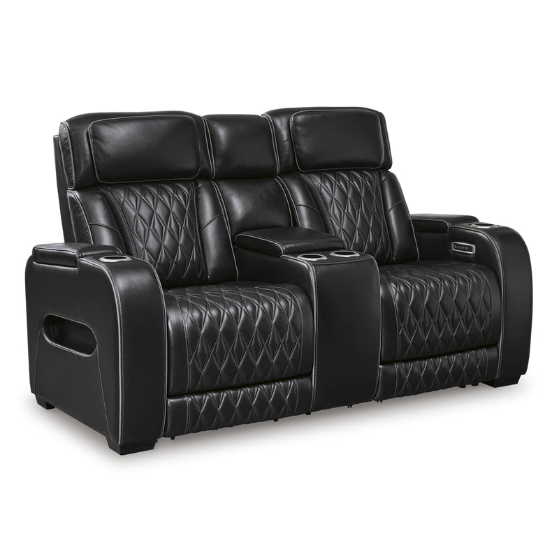  Manufacturer Color_Black -- Boyington U2710618 Power Reclining Loveseat with Console and Adjustable Headrest IMAGE 1