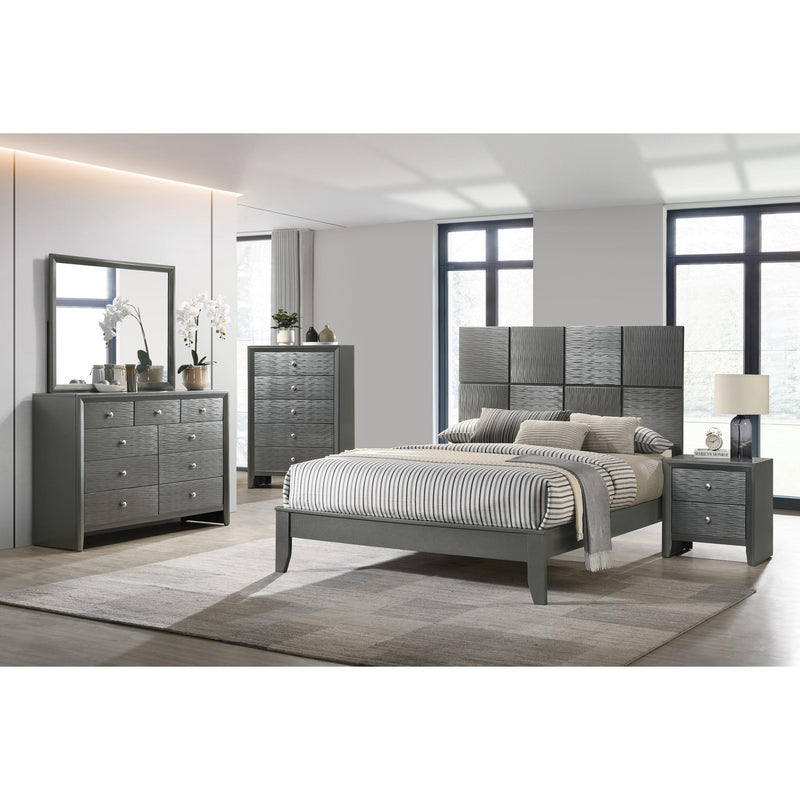  Crown Mark Denker B4715-2 Nightstand - Gunmetal IMAGE 2