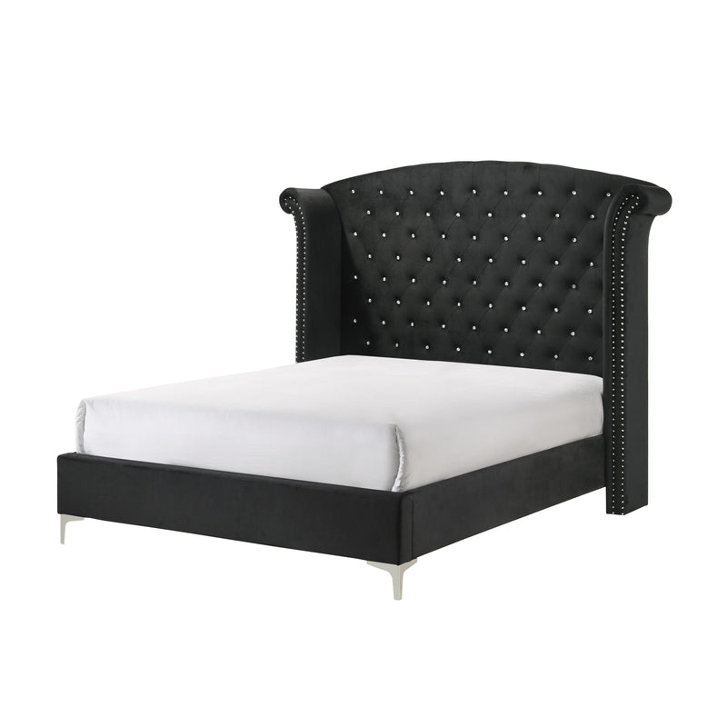  Size_King -- Lucinda B9265-K King Panel Bed - Black IMAGE 1