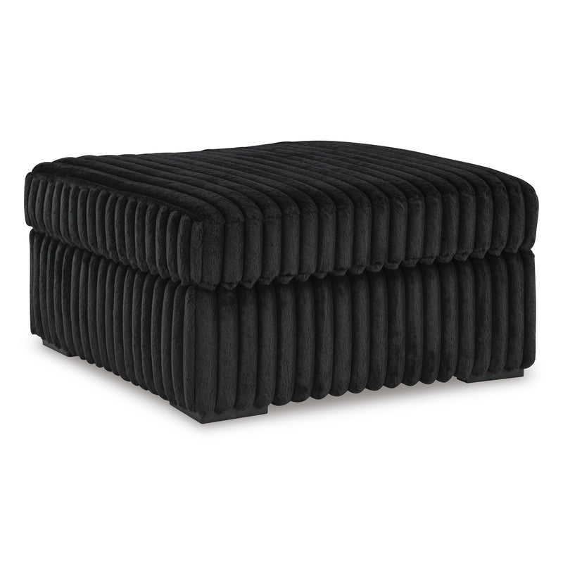  Manufacturer Color_Onyx -- Signature Design by Ashley Midnight Madness Fabric Ottoman IMAGE 1