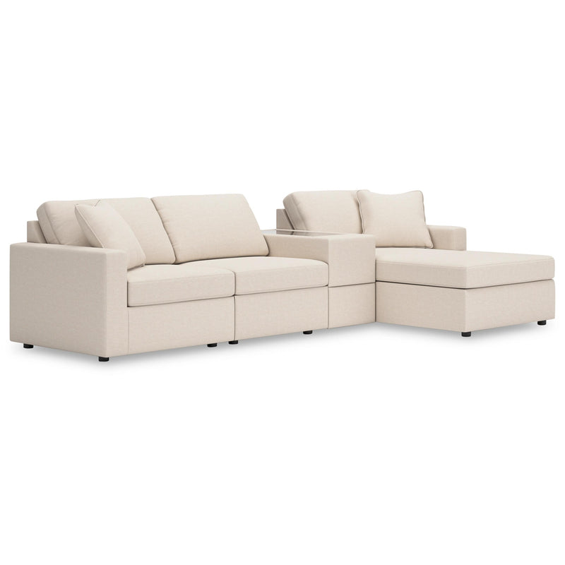  Manufacturer Color_Oyster -- Modmax 92103S40 4 pc Sectional with Chaise and Storage Console IMAGE 1