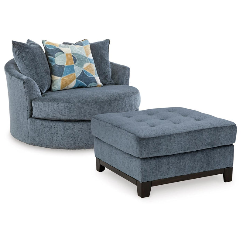  Manufacturer Color_Navy -- Benchcraft Maxon Place Stationary Fabric Chair with Ottoman IMAGE 1
