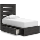  Size_Twin -- Signature Design by Ashley Hollivern Panel Bed with Storage IMAGE 2