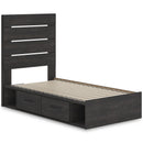  Size_Twin -- Signature Design by Ashley Hollivern Panel Bed with Storage IMAGE 6