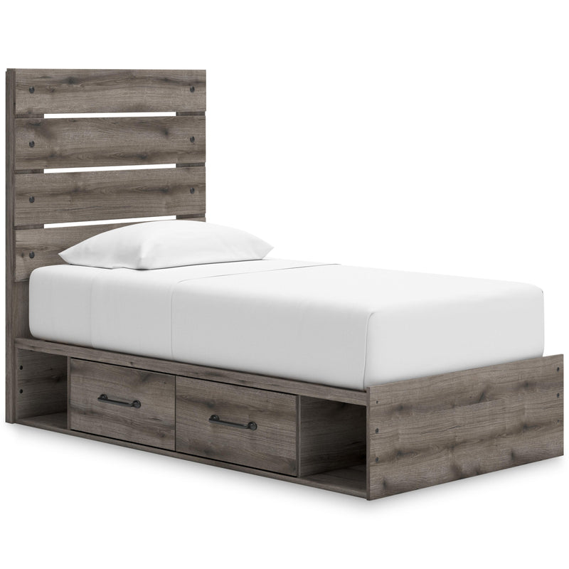  Size_Twin -- Signature Design by Ashley Graystorm Panel Bed with Storage IMAGE 1
