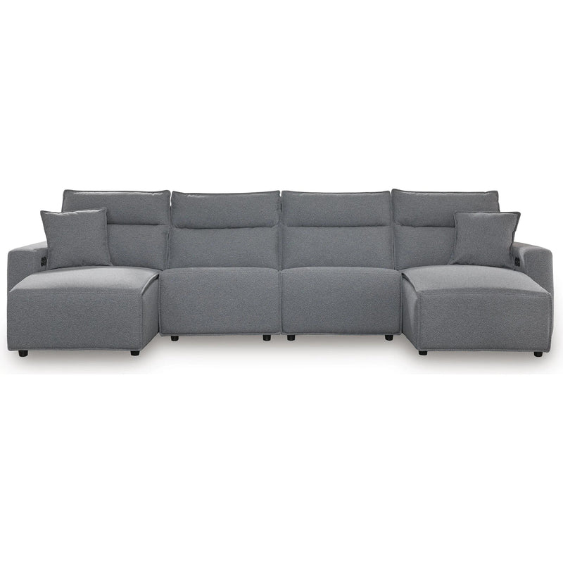  Manufacturer Color_Salt and Pepper -- Signature Design by Ashley ModMax II Power Reclining Fabric 4 pc Sectional IMAGE 1