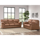  Manufacturer Color_Caramel -- Signature Design by Ashley WillowBend Stationary Leather Look Loveseat IMAGE 7