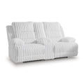  Manufacturer Color_Alloy -- Signature Design by Ashley Rhines Falls Power Reclining Fabric Loveseat with Console IMAGE 1