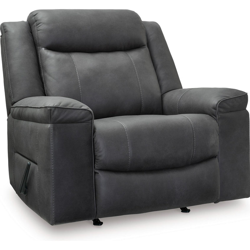  Manufacturer Color_Shadow -- Signature Design by Ashley Status Check Rocker Leather Look Recliner IMAGE 1