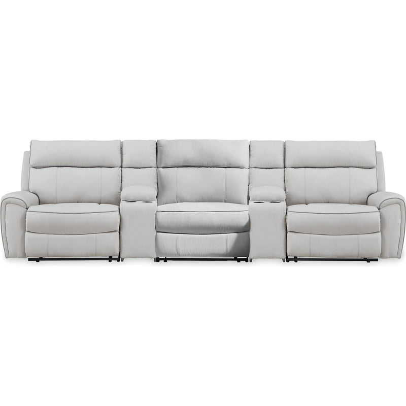  Signature Design by Ashley Social Pointe PC98802S39 5 pc Reclining Sectional with Storage Consoles IMAGE 1