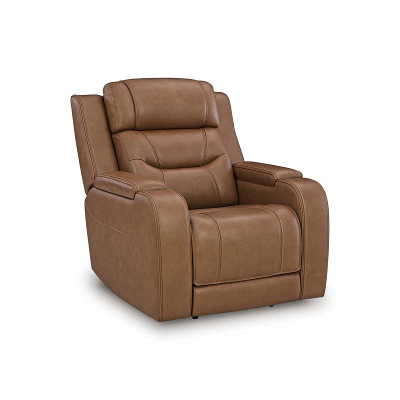 Manufacturer Color_Caramel -- Signature Design by Ashley Knightington Power Leather Match Recliner IMAGE 1