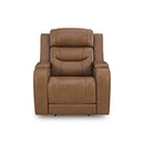  Manufacturer Color_Caramel -- Signature Design by Ashley Knightington Power Leather Match Recliner IMAGE 3