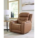  Manufacturer Color_Caramel -- Signature Design by Ashley Knightington Power Leather Match Recliner IMAGE 5