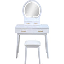  Crown Mark Cecilia 4905SET-WH Vanity Table & Stool - White IMAGE 3
