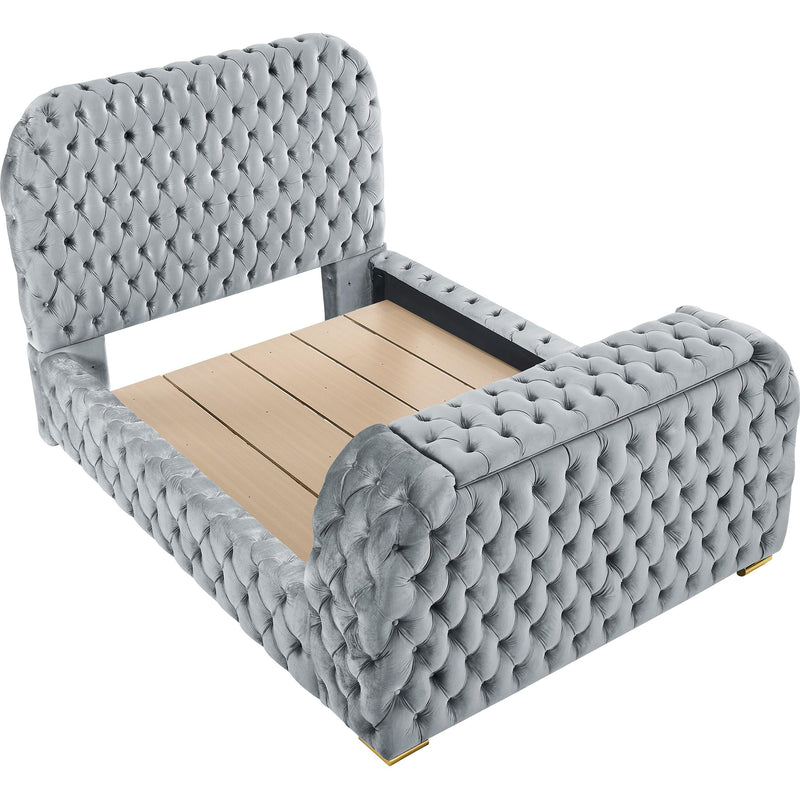  Size_Queen -- Crown Mark Natalia Upholstered Panel Bed IMAGE 1