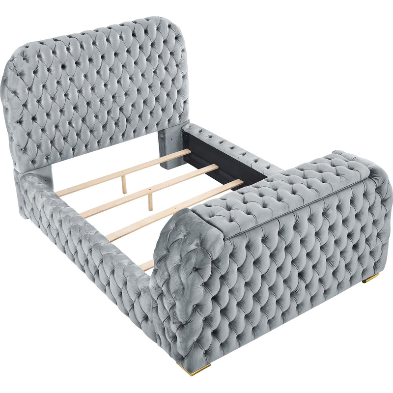  Size_Queen -- Crown Mark Natalia Upholstered Panel Bed IMAGE 2