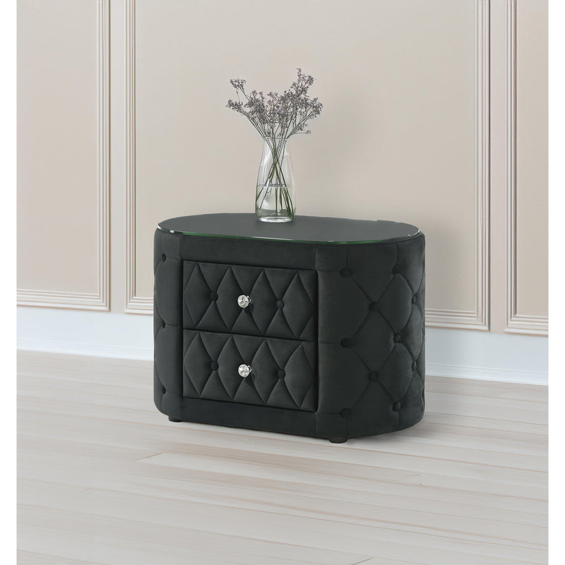  Crown Mark Voltare 5212BK-2 Nightstand - Black IMAGE 2