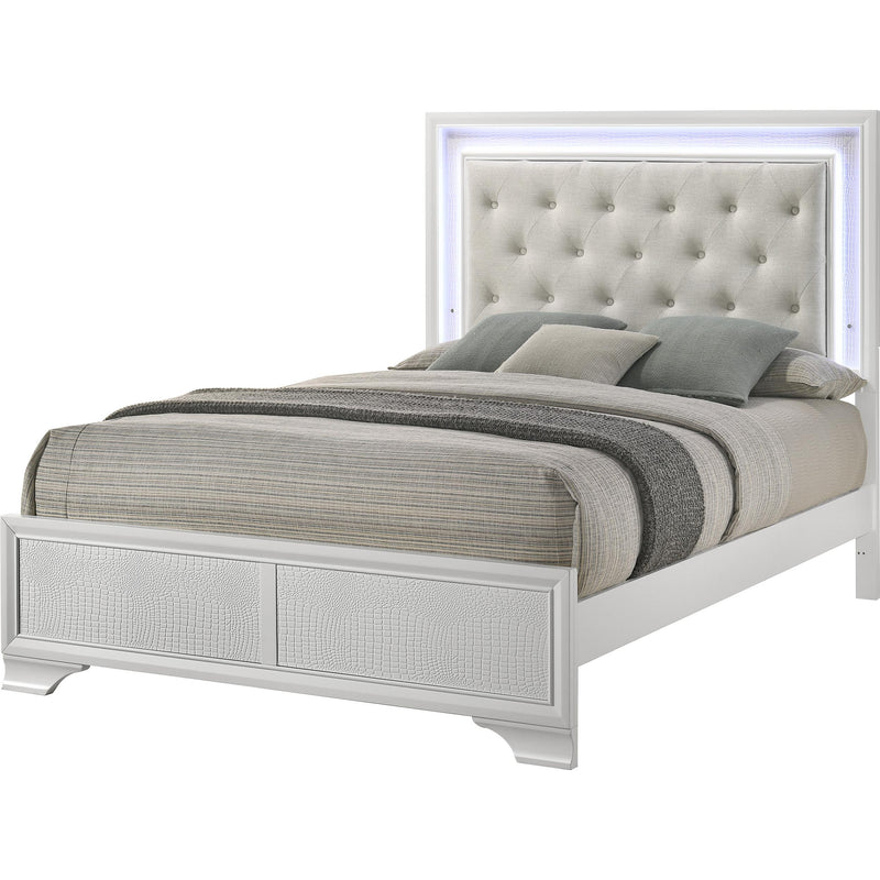  Size_Queen -- Lyssa B4312-Q Queen Bed with LED - Oat/Frost IMAGE 1