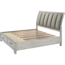  Size_Queen -- Crown Mark Jaymes Upholstered Panel Bed with Storage IMAGE 2