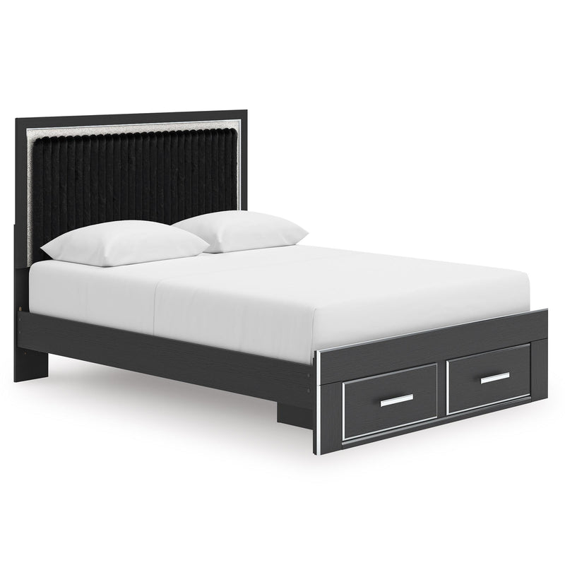  Size_Queen -- Signature Design by Ashley Zuraleus Upholstered Panel Bed with Storage IMAGE 1
