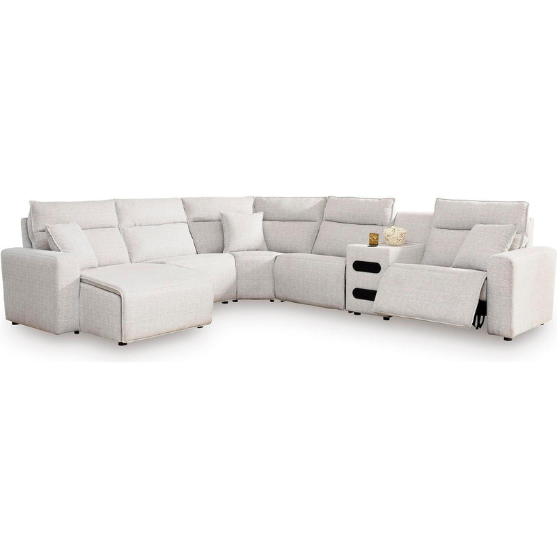  Manufacturer Color_Stone -- ModMax II 65907S29 6 pc Reclining Sectional with Chaise and Audio Console IMAGE 1