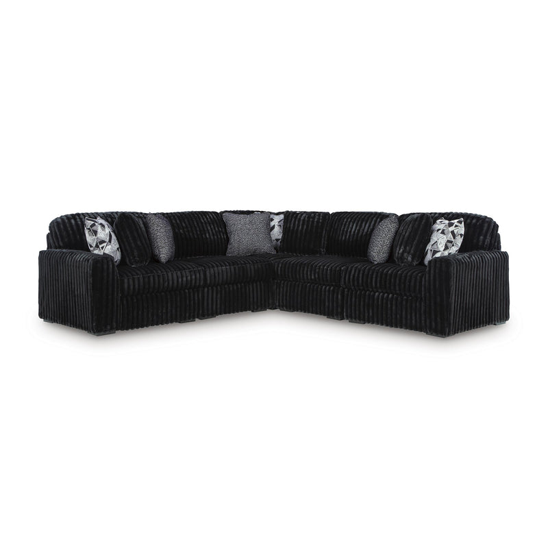  Manufacturer Color_Onyx -- Signature Design by Ashley Midnight Madness Fabric 5 pc Sectional IMAGE 1