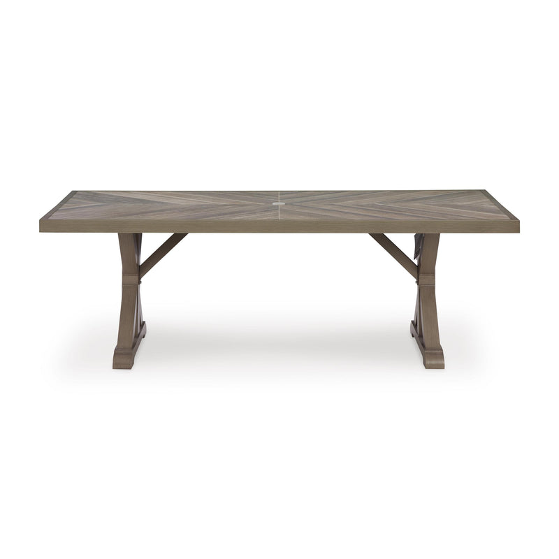  Signature Design by Ashley Laguna Heights PCP790-625 Rectangular Dining Table with Umbrella Option IMAGE 2