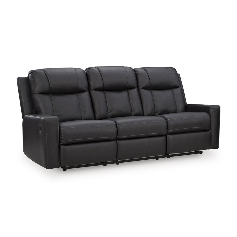  Manufacturer Color_Carbon -- Benchcraft Mackmenville Reclining Leather Look Sofa IMAGE 1