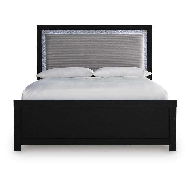  Size_Queen -- Maeling PCB1115B6 Queen Upholstered Panel Bed IMAGE 1