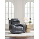  Manufacturer Color_Admiral -- Signature Design by Ashley Bexhurst Power Leather Match Recliner IMAGE 6