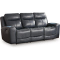  Manufacturer Color_Admiral -- Signature Design by Ashley Bexhurst Power Reclining Leather Match Sofa IMAGE 1