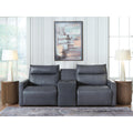  Manufacturer Color_Blue -- ModZ U14001S2 3 pc Power Reclining Sectional Loveseat with Audio Console IMAGE 1