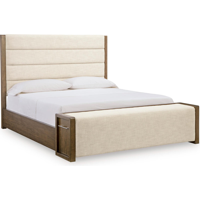  Size_Queen -- Benchcraft Marxmore Upholstered Panel Bed with Storage IMAGE 1