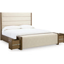  Size_Queen -- Benchcraft Marxmore Upholstered Panel Bed with Storage IMAGE 2