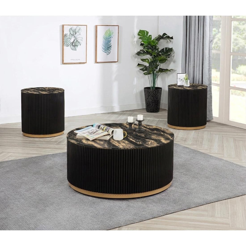  Crown Mark Kara 4219GBK-01 Coffee Table W/Casters - Gold/Black IMAGE 1